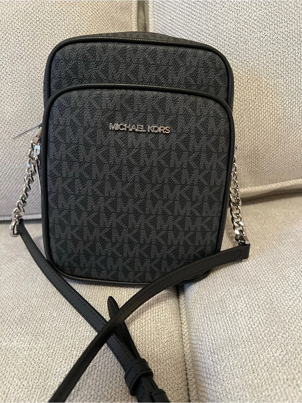 Michael Kors Charcoal/Black MK Signature Crossbody